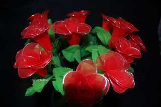 Set of 12 Red Glow Stick Roses 722301709993  