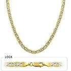 30g 14k Gold 2Tone Mens Pave Flat Mariner Chain Necklac