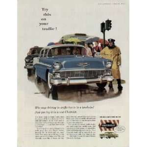 Try this on your traffic  1956 Chevrolet Ad, A3912 