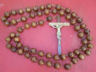 Huge Wall Rosary with Dark Brown Beads #1   Mexico  