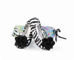 Womens Sleepwear Black Zebra Slipper CHOOSE STYLE  