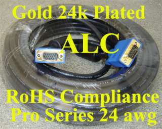 ALC 50ft SVGA VGA M/M RGB HDTV Monitor Cable 24awg RoHS  