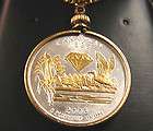   PURE SILVER & 24K GOLD PLATED COMMEMORATIVE COIN JEWELRY NECKLACE