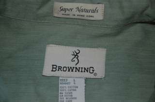 BROWNING Super Naturals Mens 100% Cotton Long Sleeve Shirt L  