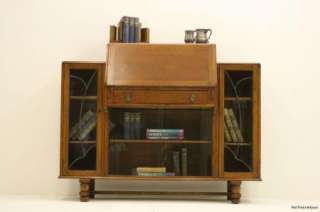 Art Deco Oak Side by Side Bookcase / Bureau / Cabinet  