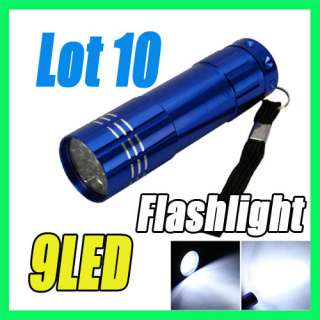 LOT 8 Super Bright MINI 9 LED Flashlight Lamp Torch Light Camping 
