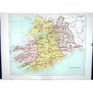   Map Ireland Munster Mallow Limerick Tipperary 1886