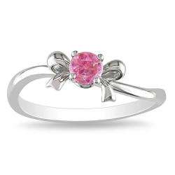 10k White Gold 1/5ct TDW Pink Diamond Promise Ring  
