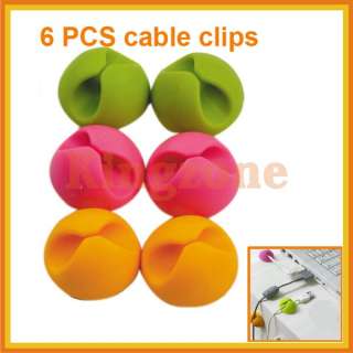 New 6 PCS Multipurpose Wire Cord cable clips Tie holder Drop Organizer 