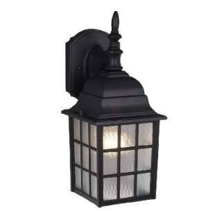 NEW 1 Light Mission Outdoor Wall Lamp Lighting Fixture, Black, Frosted 