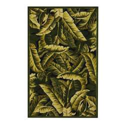 Hand hooked Tropical Banana Leaf Wool Rug (5 x 8)  