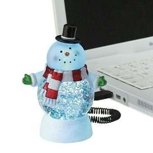  Light up USB powered Shimmer Light Snowman   5.25 inch 