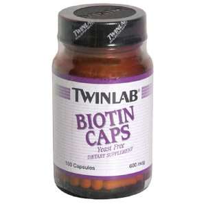  Twinlab Biotin Caps 600mcg, 100 Capsules Health 