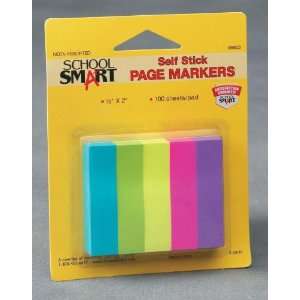 School Smart Self Stick Notes Page Markers   1/2 x 2 