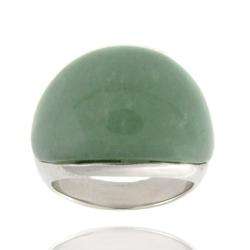 Sterling Silver Green Agate Ring  