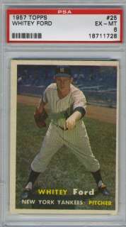 1957 Topps #25 Whitey FORD (Yankees) PSA 6 EX/MT  