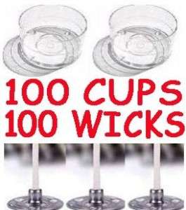 TEALIGHT CANDLE MAKING SUPPLIES 100 CUPS/100 WICKS  