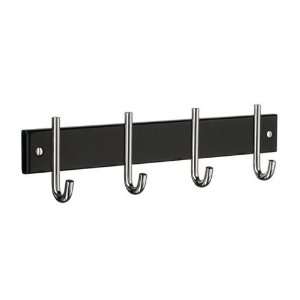   coat rack in black wood and chrome stainless steel