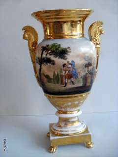 Antique Paris Porcelain or Russian Hand Painted Vases  