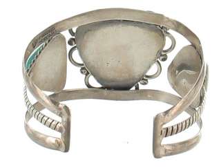 VINTAGE STERLING SILVER GORGEOUS TURQUOISE LARGE CUFF BRACELET  