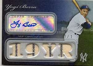 2008 Topps Sterling YOGI BERRA Quad Jersey/Auto/Autograph 1/1 #4SSa 54 