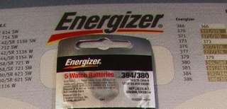 FIVE) Energizer 394/380   SR936SW Watch Battery 936  