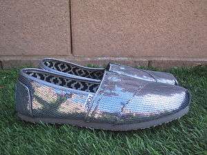 Toms Womens Classic Pewter Sequins New In Box MSRP $65 SIZE 5 to 10 