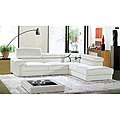 Hollywood White Leather Sectional Sofa  