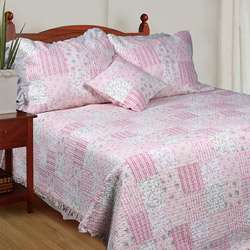 Spring Flowers Twin size Quilt Set  
