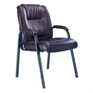  Black Mayline Guest Chair w, Top Grain Cowhide Leather 