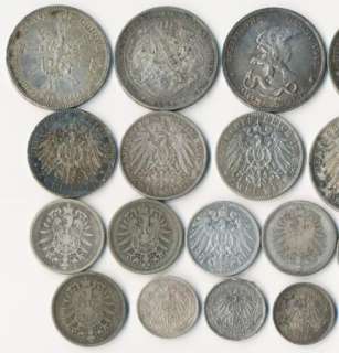 29 OLD SILVER GERMAN COINS (MOST CIRCA 1900) MUST SEE   