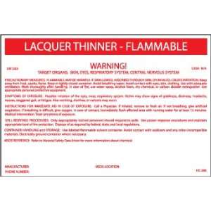  LABELS LACQUER THINNER FLAMMABLE 3 1/4X5 P/S