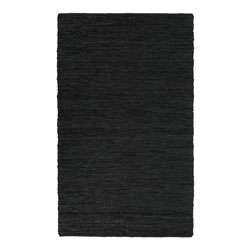 Hand woven Chindi Black Leather Rug (4 x 6)  
