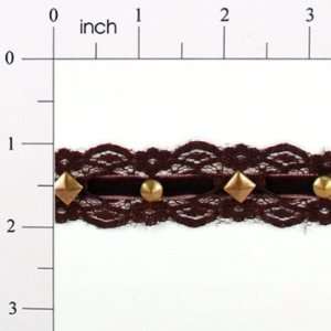  Lace Ribbon Trim With Studs Arts, Crafts & Sewing