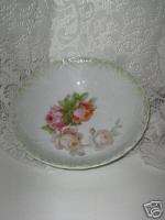 HAND PAINTED PORCELAIN CHINA SERVING BOWL ROSES GERMANY  