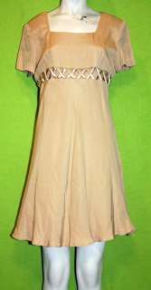 Donna Ricco sz 8P Petite Gold Womens Dress SB29  