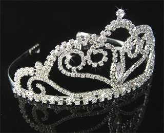 Wedding/Bridal crystal veil tiara crown headband CR151  