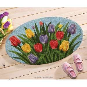  Oval Tulip Welcome Mat 