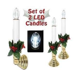  Set of 2 Individual LED Candles   Cordless & Easy Mounting 