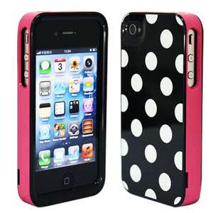   POLKA DOTS SKIN GEL HARD CASE COVER FOR iPhone 4 4G 4S 4GS 4th  