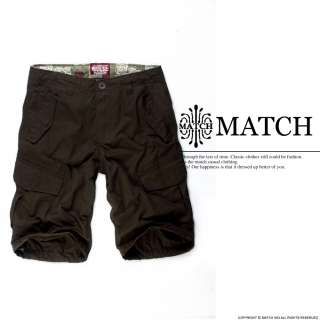 New MATCH Mens Cargo Shorts BLACK BROWN GREEN Size W30 W36 Free S&H 