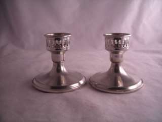 Empire Weighted Pewter Candlesticks Pair  