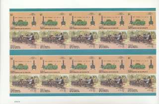TRAINS ST VINCENT Colour MNH Proofs 100 MNH SHEETS of 20 To $2(2000 