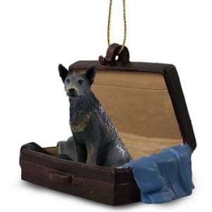  Blue Australian Cattle Dog in Suitcase Christmas Ornament 