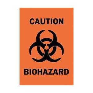 Caution Biohazard Sign,14 X 10in,bk/orn   BRADY  