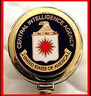 CIA Mini Seal ID Holder Retractable Gold Enameled