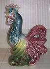 huge colorful pottery rooster lamp base figurine expedited shipping 