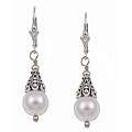 Charming Life Sterling Silver White Freshwater Pearl Earrings (8 mm 
