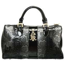 Christian Audigier Leather Grey/ Black Handbag  