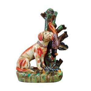  Staffordshire Style Animal Pattern Statue Dog Hand Painted 